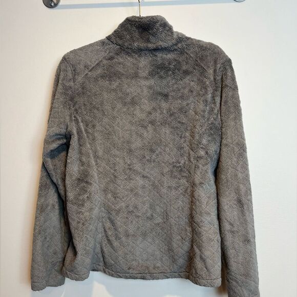 Natural Reflections Cozy Grey Fleece Diamond Quilted SZ M Super Soft - Picture 8 of 10